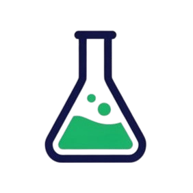 Icono de matraz de laboratorio para exámenes de química clínica y glucosa.